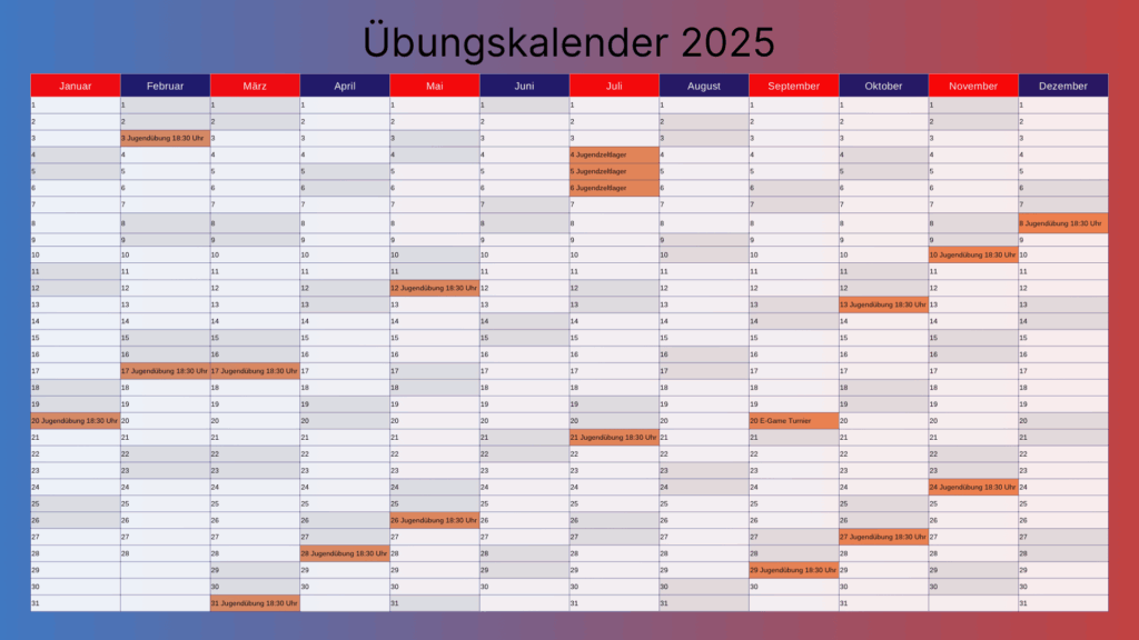 Übungskalender
